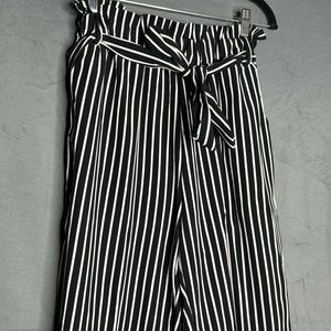 Striped paper bag pants